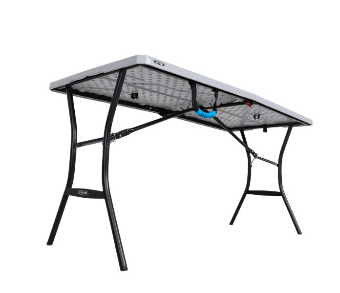 Lifetime 5 Foot Rectangle Fold-in-Half Table, Indoor/Outdoor Essential, Gray