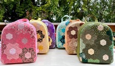 Boho Patchwork Backpack Small Cotton Bag Handmade Quilted Shoulder Daypack