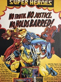 Marvel Super Heroes Capcom Video Game Print Ad Sega Saturn Sony PlayStation 