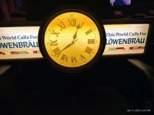 LOWENBRAU LIGHTED BAR CLOCK SIGN, circa 1987