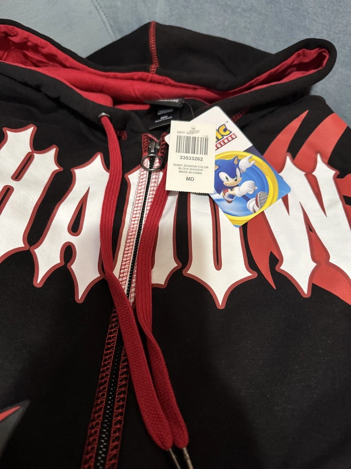 Sonic The Hedgehog Shadow Color-Block Sudadera con Capucha Cremallera Completa Talla M Foto 3 de 4