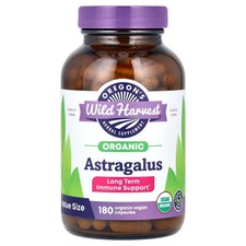 Organic Astragalus, 180 Organic Vegan Capsules 375 mg per Capsule 