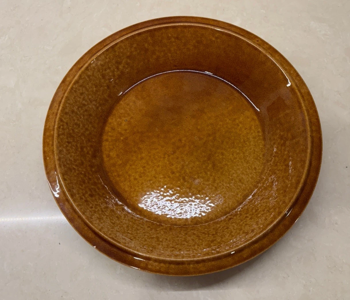 Over and Back Portugal Pie Plate Brown Stoneware Baking Dish Rustic Farm House