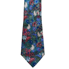 Davidoff Genève Pure Silk Neck Tie Safari Jungle Floral Elephant France
