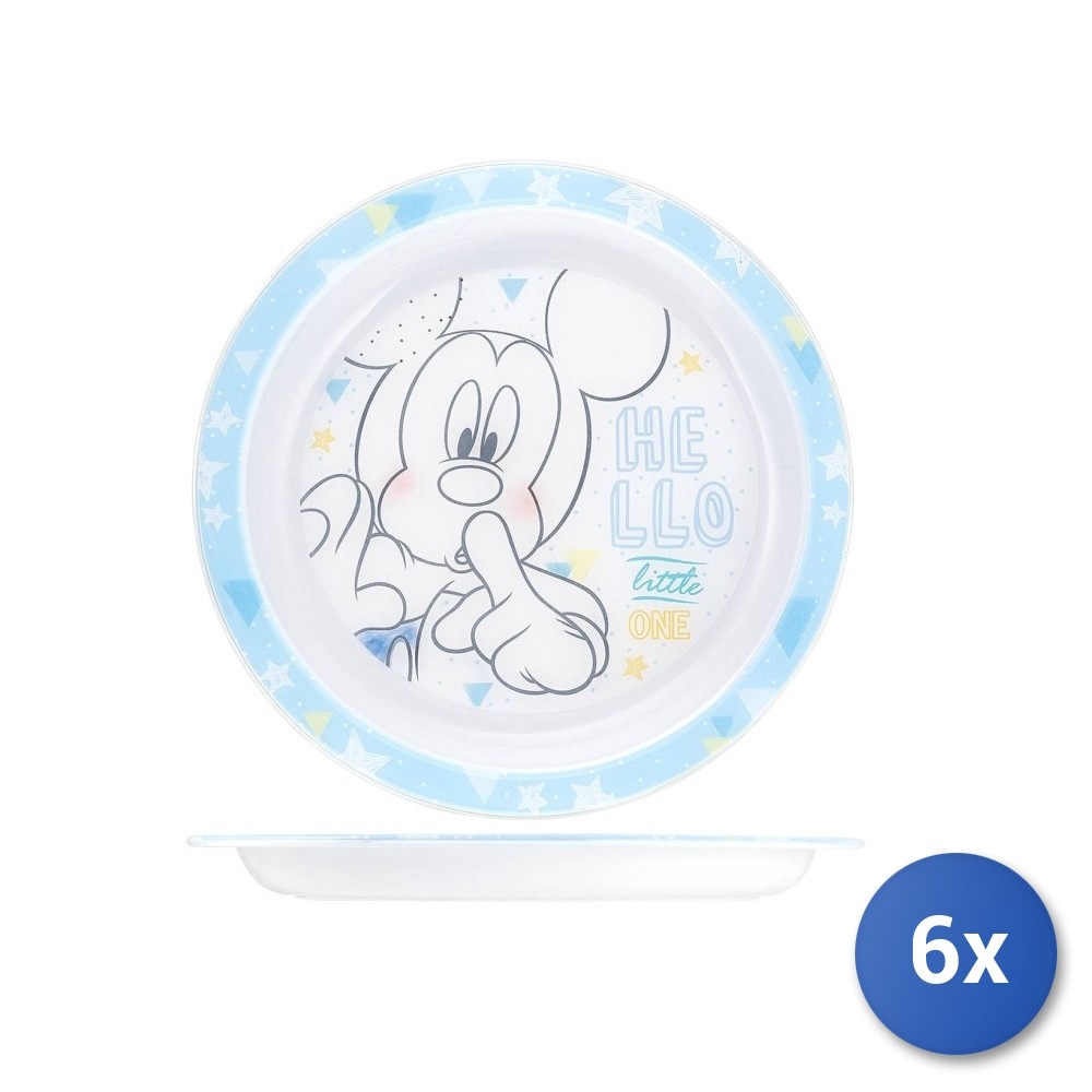 6x Baby Feeding Plates Lulabi Disney Mickey Tender White Decorated