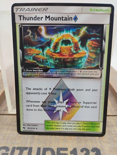 Pokemon Thunder Mountain Prism Star 191/214 Lost Thunder Prism Holo Actual Card