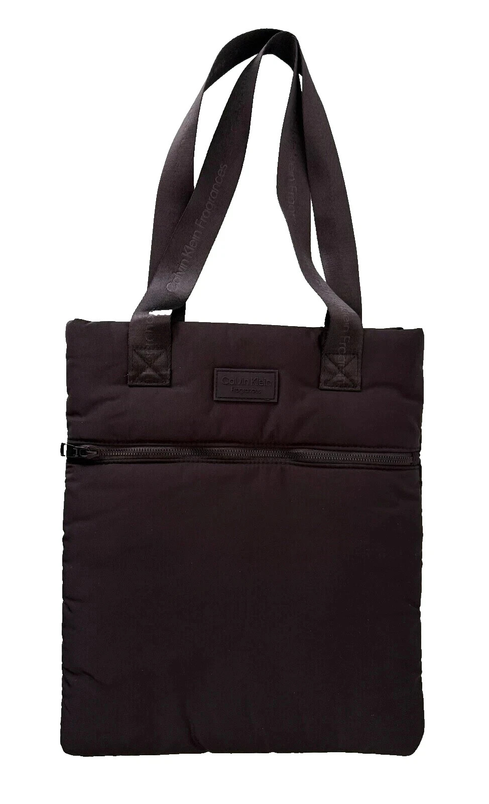 NEW Calvin Klein Tote Bag Fragrances Black Padded Shopper Beach 15" x 13"