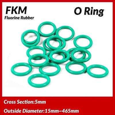 Grün O-Ringe FKM Fluorelastomer Dichtringe Dichtung Ø15mm-465mm Schnurstärke 5mm