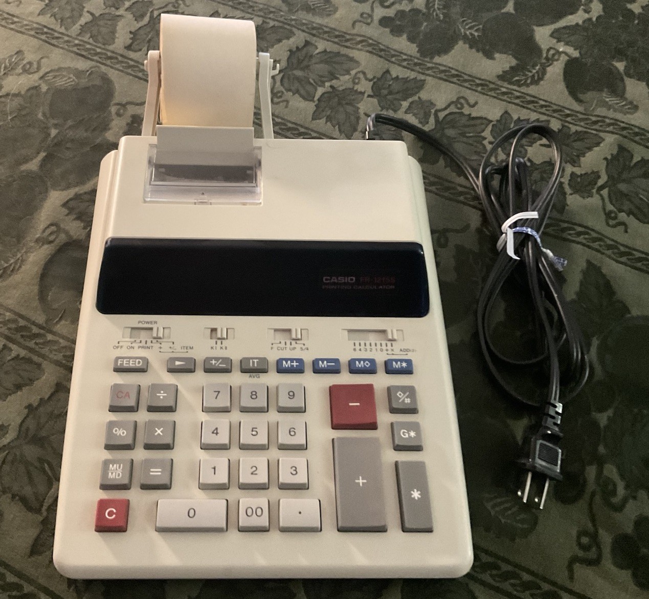CASIO Printing Calculator FR-1215S Retro Beige Electronic Desktop Used Works