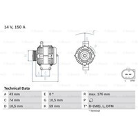 Bosch Generator Lichtmaschine 150A 14V FüR Peugeot Boxer Kasten Fiat Ducato Bus