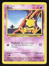 Pokemon Abra 43/102 Common Base Set Unlimited (MP)