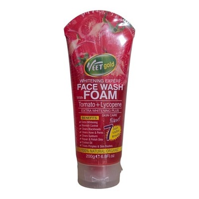 Veet Gold Tomato + Lycopene Expert Extra Brightening Plus Foam Face Wash 200g