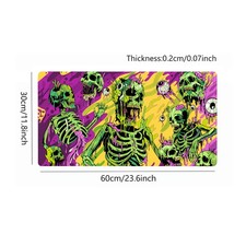 40 90cm Green Skull Skeletons Horror Goth Large Gaming Mouse Pad, Anti slip Comp