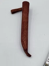 Vtg J Marttiini Finland Hand Engraved Leather Fishing Sheath For 9 1/2" Knife