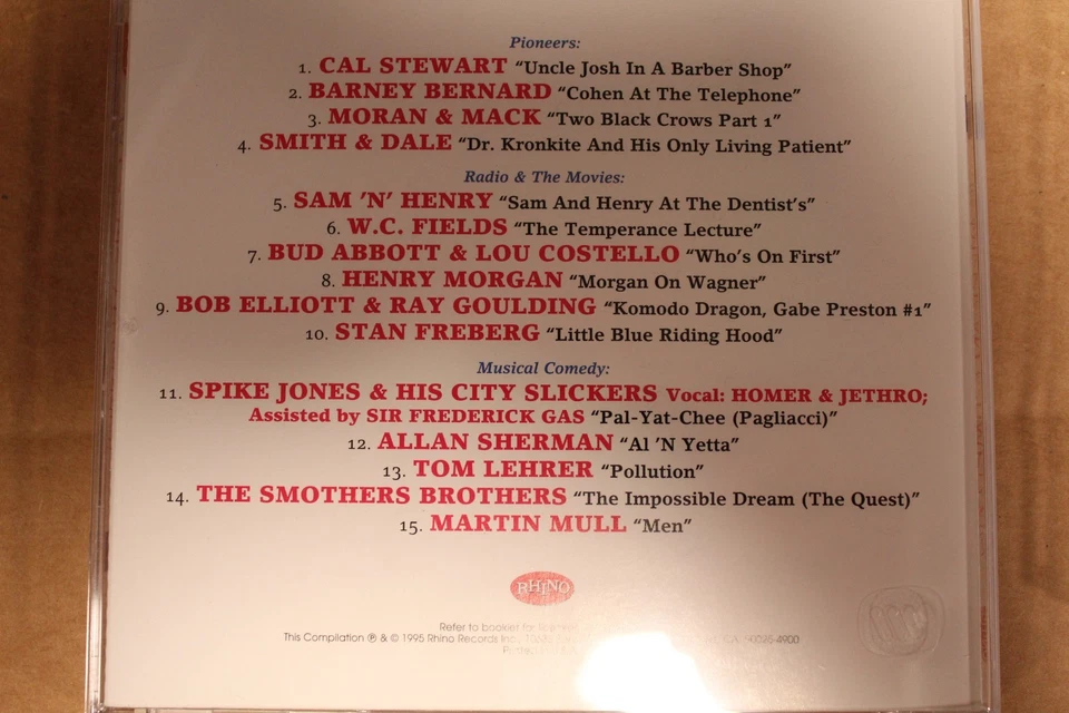 AMERICAN COMEDY BOX 1915-1994 - 4 CD box set - 1995 Rhino Records -No cover box - Image 2 of 4