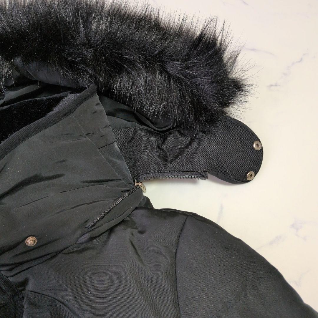 ZARA BASIC Belted Down Jacket Coat Size M Black F… - image 4