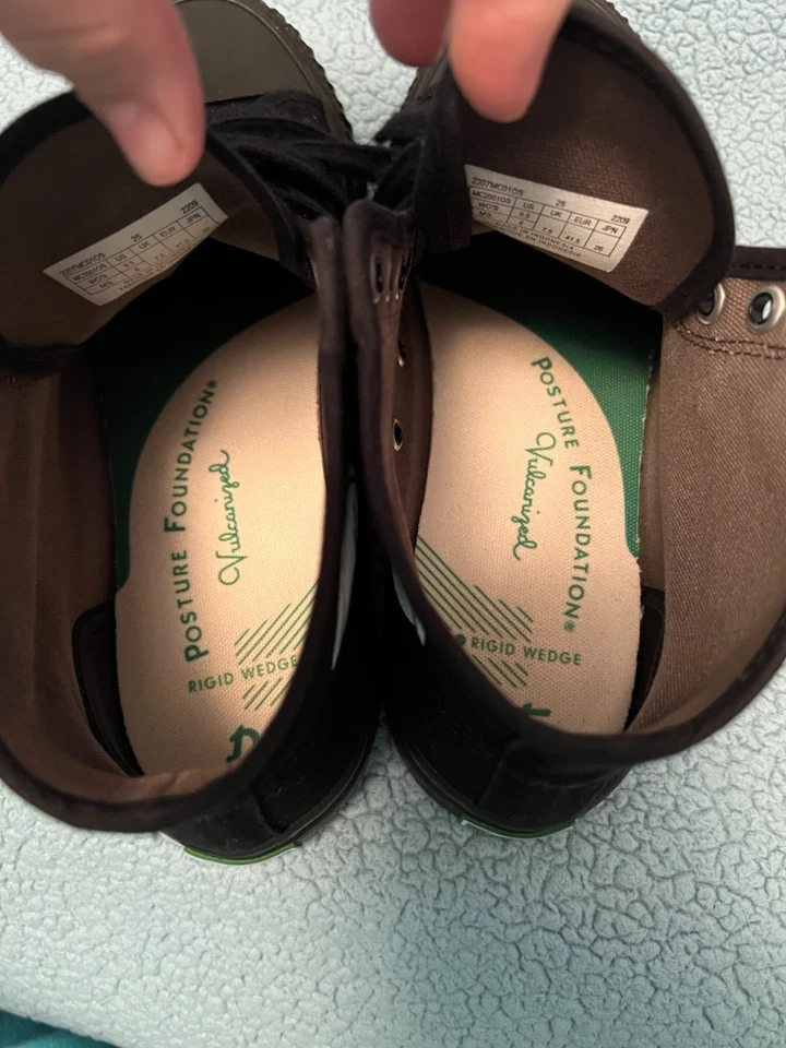 PF Flyers Sandlot Zapatos Hombres 8 Mujeres 9.5 Parte Superior Alta Lona Tenis Negro Patinador Foto 4 de 4