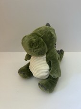 Carters Just One You Green White Ribbed Dinosaur Dino Plush Baby Lovey 67840 T5