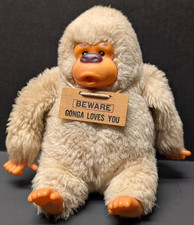 Vintage Gorilla Plush 70  s  Beware Gonga Loves You  Thumb sucking Plastic Face
