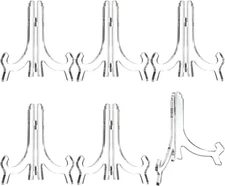 HESTYA 6 Pack 7 Inch Acrylic Easel Stand, Display Stand, Plate Holder for Displa