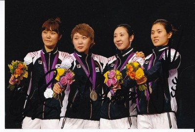 SHIN/CHOI/CHOI/JUNG - KOR - Fechten - Olympia 2.OS Silber 2012 Foto signiert