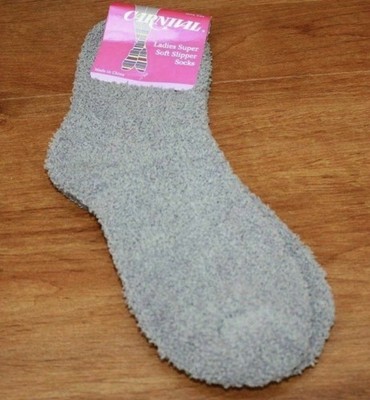 Carnival Womens Socks Super Soft Slipper Socks One Size Fits Most Gray 