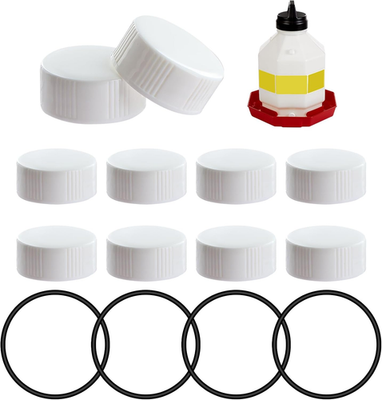 #ad #ad Plastic Poultry Waterer Replacement Parts Kit 10 Caps amp; 4 O Rings Compatible $11.77