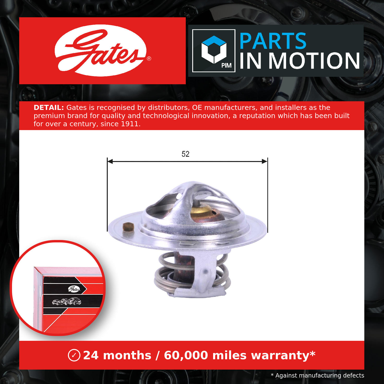 GATES-OE TH24485G1 Thermostat, coolant for FORD,MAZDA - Image 8