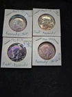 Lot of 4 Silver Kennedy Half Dollars, 1969 S & D, 1968 S and 1966 sms