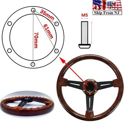 6 Hole Universal 14  Drifting Sport Retro Wood Grain Auto Racing Steering Wheels