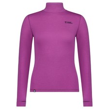 Mons Royale Damski Kaskadowy Merino Warstwa bazowa Mock Neck LS Top Fioletowy Śruba