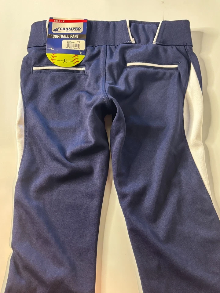NWT Champro Softball Pants GIRLS MEDIUM Navy Blue Fastpitch Baseball Softball - Image 4 of 4