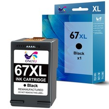 1x 67XL Ink Cartridges Black For HP Ink 67 DeskJet 2700 2755 2752 2855 4155 4152
