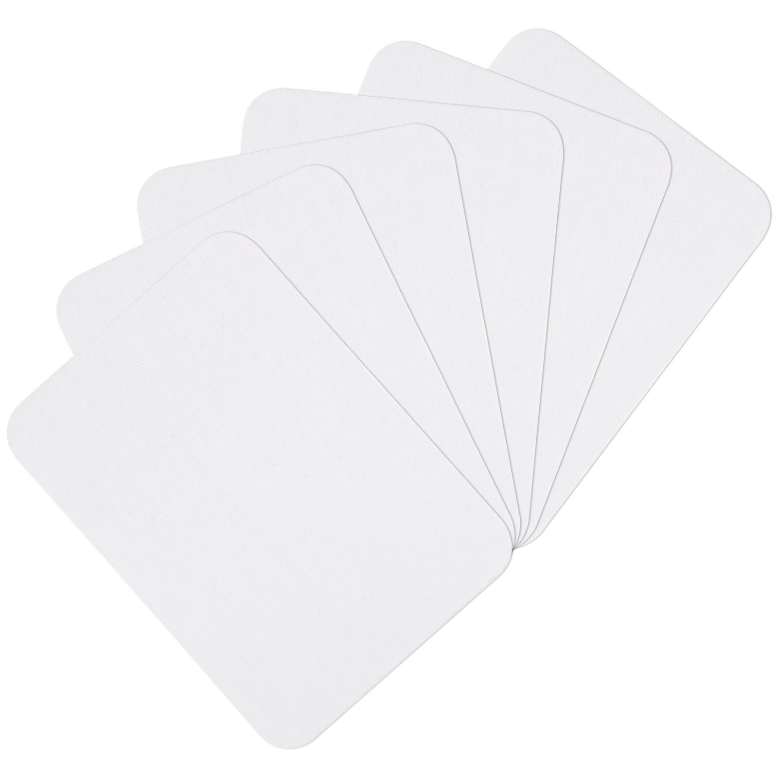 6Pcs 3x4.25 Inch Iron-On Cotton Fabric Patches for Clothing Repair White  