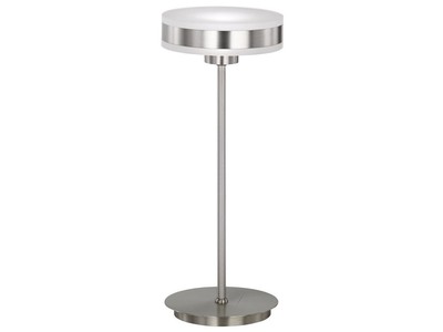 Tischlampe Led Dimmbar Nickel Matt Acryl Weiss Hohe 35cm Wohnzimmerlampe Leuchte Ebay