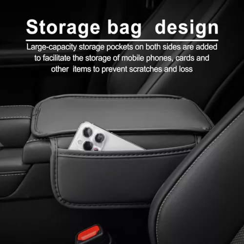 Leather Seat Armrest Cushion Protector Storage Pad For Car Interior Accessories - Bild 10 von 11