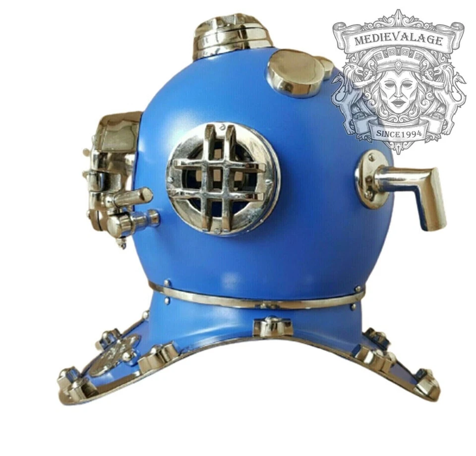 老式 18 英寸潜水头盔美国海军 Mark V 古董潜水头盔万圣节新品 — 第 3/4 张图片