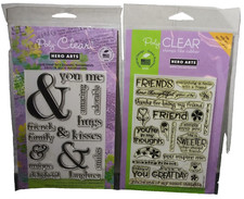 2 Packs Hero Arts Poly Clear Stamp Sets Friends You  Me