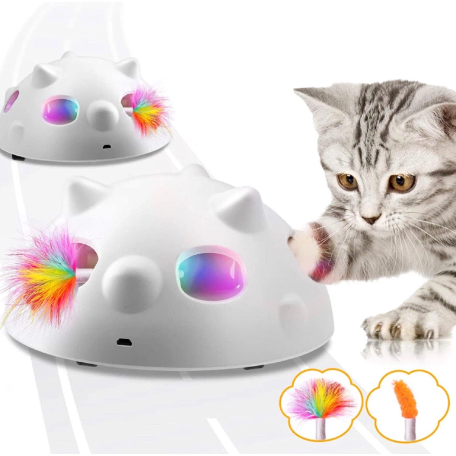 Robotic Electronic Indoor Rolling Feather Cat Toy