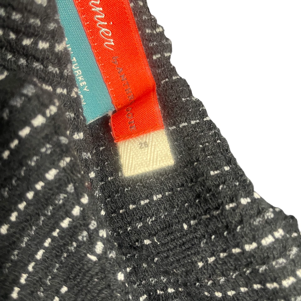 Cartonnier by Anthropologie 26 Black w/ White Stripes Zip Pockets Wide Leg - Image 3 of 4