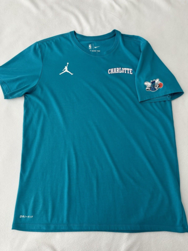 Charlotte Hornets Logo Jordan Brand Dri-Fit Nike Tee Large Athletic Cut - Picture 1 of 14