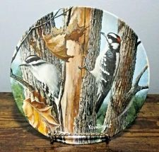 1987 Knowles China "THE DOWNY WOODPECKER" Collector Plate by Kevin Daniel, 8.5"