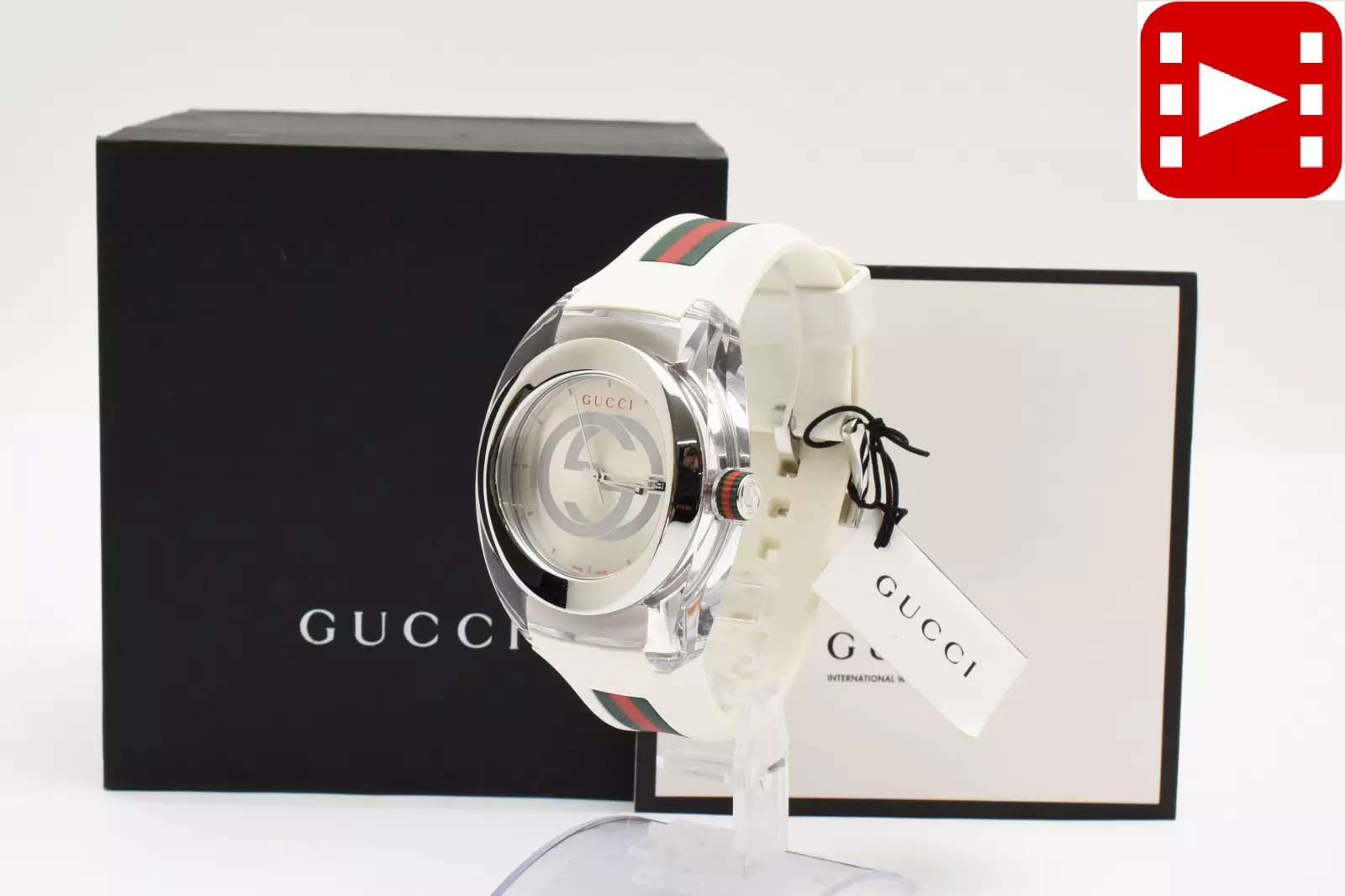 ? [Presque comme neuve avec boîte] Montre homme GUCCI SYNC 137.1 YA137102A caoutchouc quartz JAPON