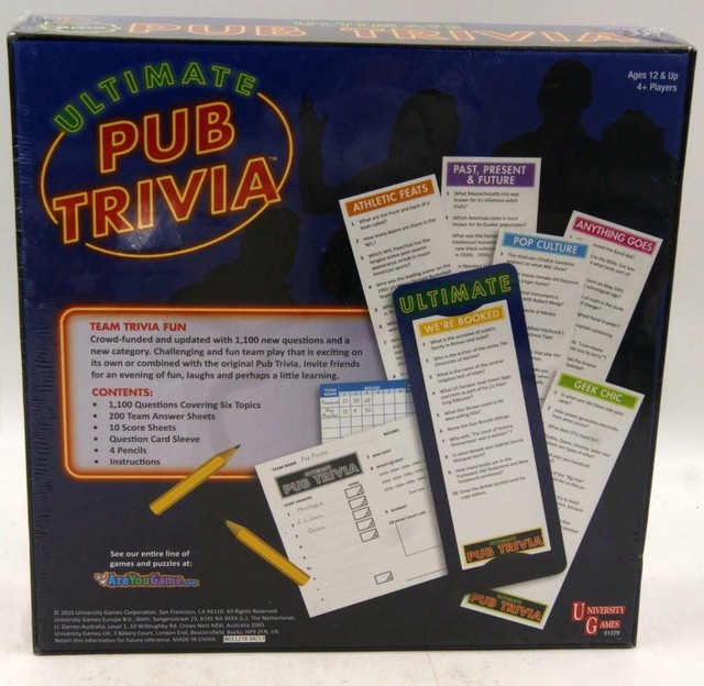 Ultimate Pub Trivia Game University Games New Factory Sealed Team 