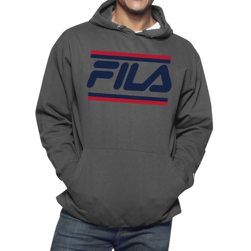 FILA CHARCOAL HEATHER GREY FLEECE HOODED PULLOVER SWEATSHIRT SZ: 3XL 3X NWT - Picture 2 of 3