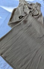 Michael Kors Ribbed Beige Lace-Up Dress Size L