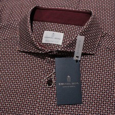 Emanuel Berg NWT Marseille Casual Button Down Shirt Size 42 16.5 L Blue/Multi