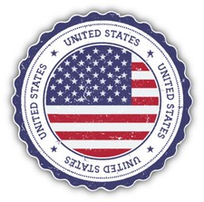 United States Of America Flag Grunge Rubber Stamp Car Bumper Sticker Decal