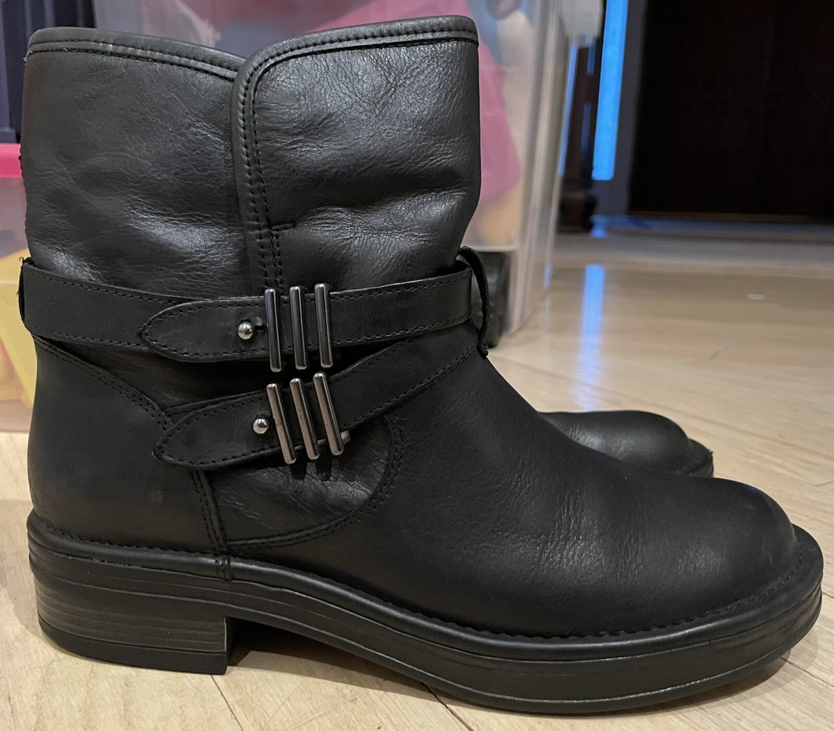 CHRISTIAN DI RICCIO black leather boots 40