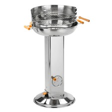 Säulengrill aus Edelstahl 43 cm mit Griffen Holzkohlegrill BBQ Grill Gartengrill